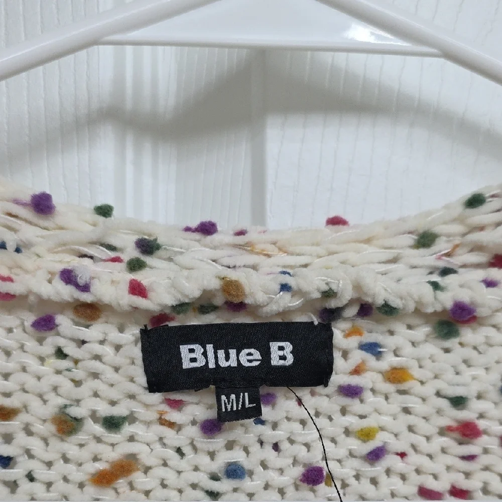 Blue B Speckled Knit Open-Front Cardigan